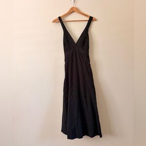 Meghan Noland 90s Black V-Neck Maxi Dress